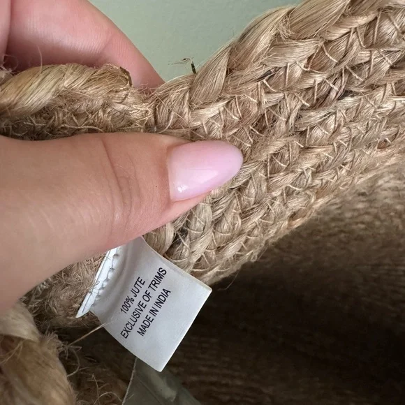 Antik Kraft Natural and Green Circular Tote - Picture 7 of 7